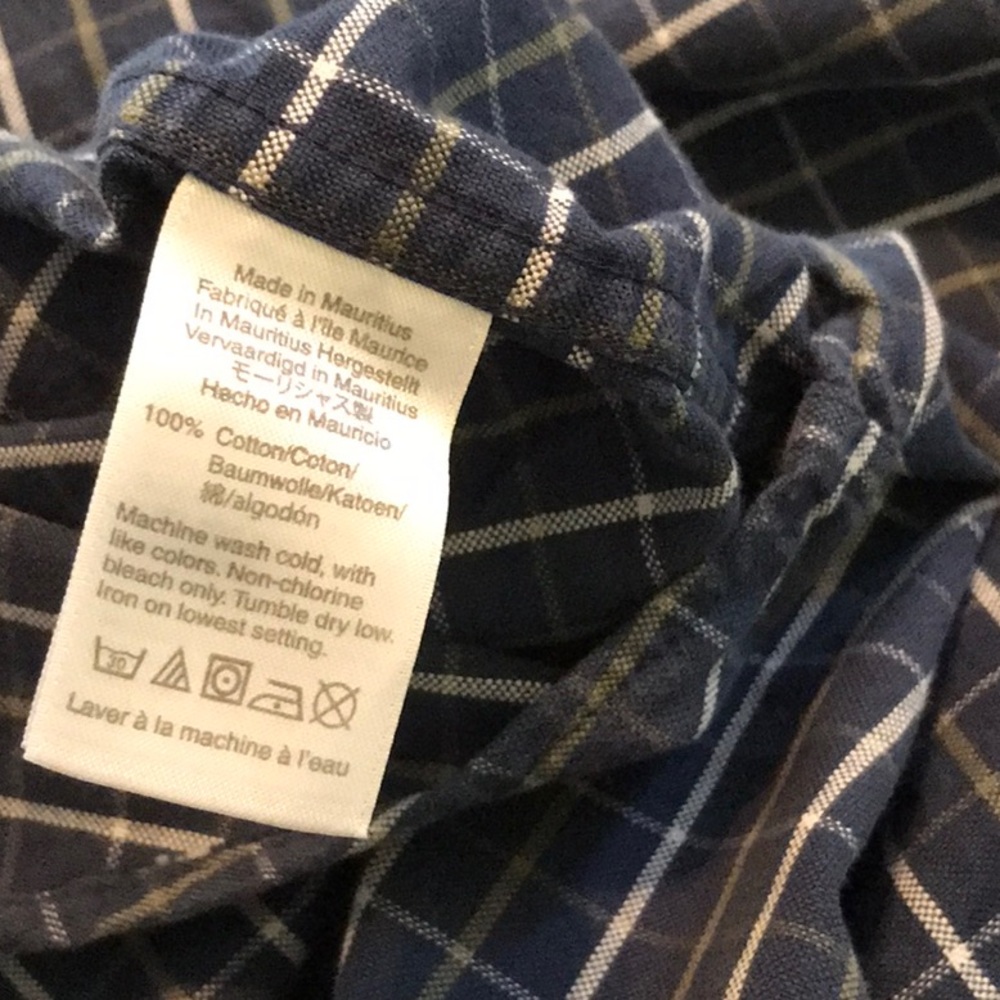 J Crew Men’s Blue Plaid Oxford shirt size medium - Picture 6 of 7